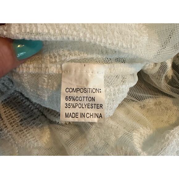 Off White Lace Kimono Vintage Look Embroidered Cloak Beach cover up one size - Picture 7 of 7